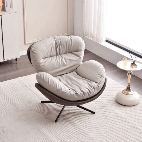 Ghế thư giãn GTG001 –  Đệm da màu xám xoay 360 chống bám bẩn | Nội Thất giá tốt 2K