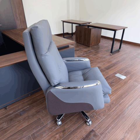 Ghế Giám Đốc GD014 - Da Pu màu xám xanh | Nội Thất giá tốt 2K