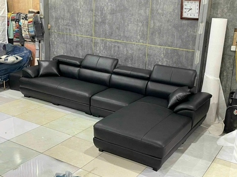 Sofa góc văn phòng màu đen SF21