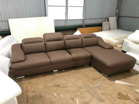 Sofa góc văn phòng màu nâu SF14