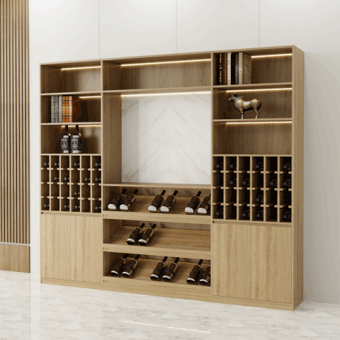 Tủ rượu TR001 - Gỗ mfc phủ melamin màu vàng 388 | Nội Thất giá tốt 2K