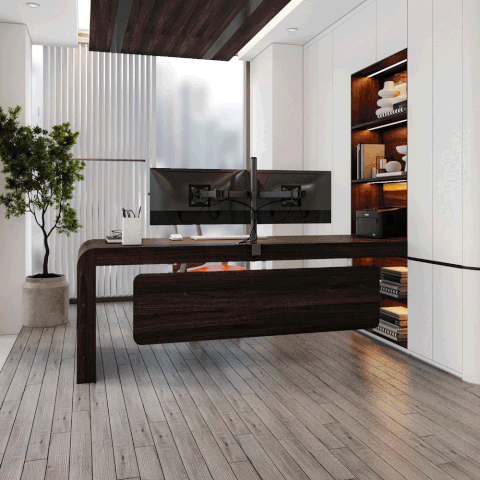 Bàn Giám Đốc 2KBGD130 - Thiết Kế Trẻ Trung Màu Nâu Óc Hiện Đại