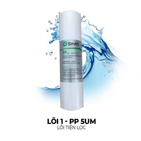 Lõi lọc nước A.O. Smith PP5 Micron cho máy U3/C1/C2/M1/S2/1E/G1/G2/VITA/VITAPLUS