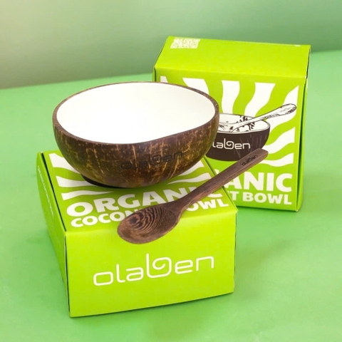 Chén gáo dừa tráng men trắng Olaben Nutrition