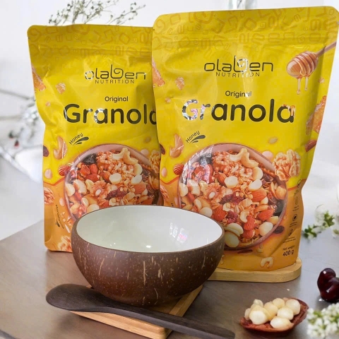 Combo 02 gói Granola 400Gr và Chén gáo dừa trắng
