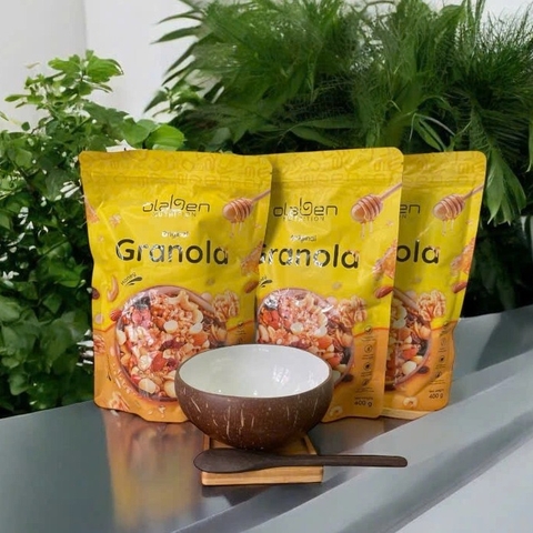 Combo 03 gói Granola 400Gr và Chén gáo dừa trắng