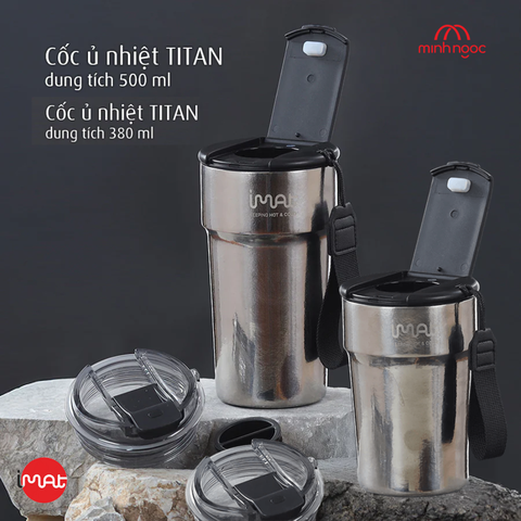 Cốc Ủ Nhiệt Titan iMat Cao Cấp 2 dung tích 380ml| 500ml