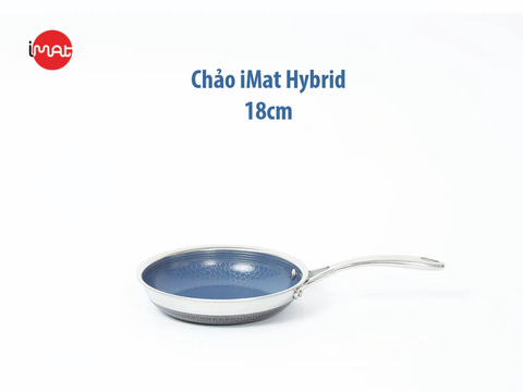Chảo chiên iMat Hybrid 18cm, không vung (lòng xanh)