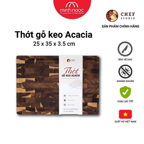 Thớt gỗ keo (Acacia) Chef Studio chữ nhật size 25 x 35 x 3.5cm