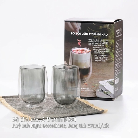 Bộ Đôi Cốc IMAT NAO 2 Thành Thủy Tinh Borosilicate Cao Cấp