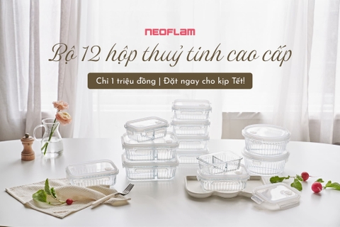 Bộ 12 hộp thuỷ tinh đựng thực phẩm Neoflam