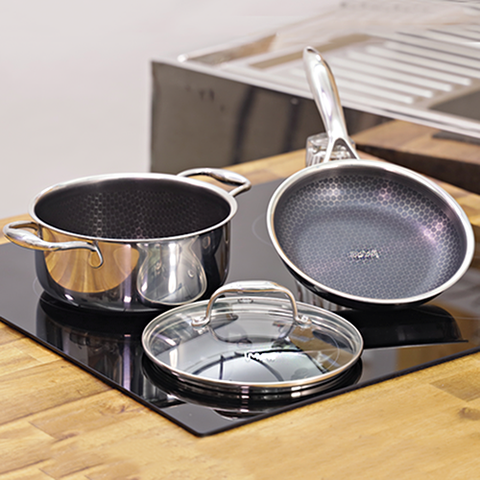 Bộ 2 nồi chảo Inox iMat Blackcube 20cm Hàn Quốc