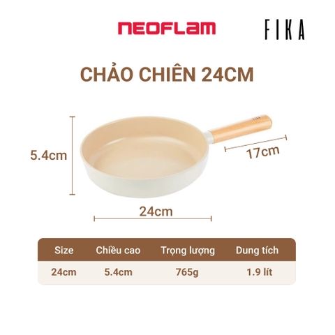 Chảo rán FIKA - Neoflam, 24cm,  chống dính, đế từ