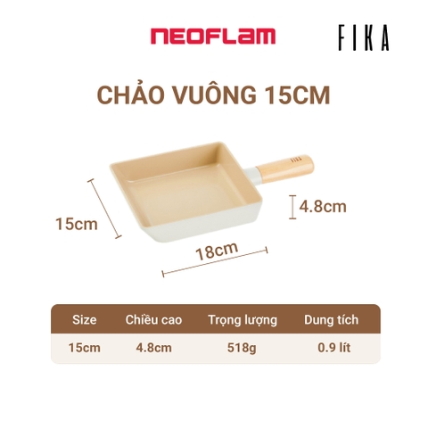 Chảo vuông Neoflam Fika Hàn Quốc 15cm
