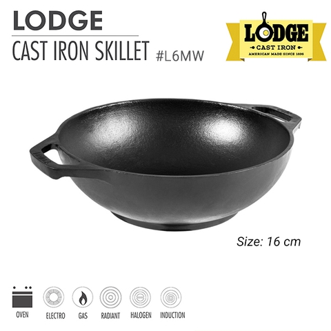 Chảo gang Lodge - L6MW Chảo gang Wok - 16cm