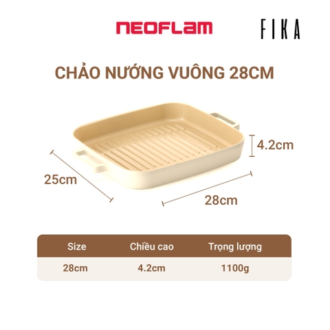 Chảo nướng Neoflam Fika 28cm Hàn Quốc