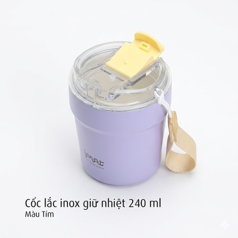Cốc Lắc Inox 240ml 2 Thành Không Giữ Nhiệt Nóng Lạnh