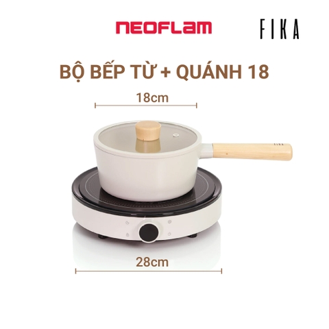 Bộ quánh 18cm & bếp từ đơn Fika Neoflam Hàn Quốc