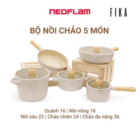 Bộ nồi chảo Neoflam Fika Hàn Quốc 5 món - bộ sản phẩm 2
