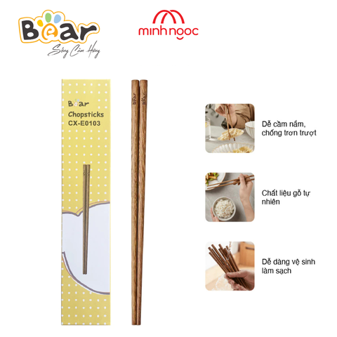 Bộ đũa gỗ thủ công Bear cao cấp CX-E0103