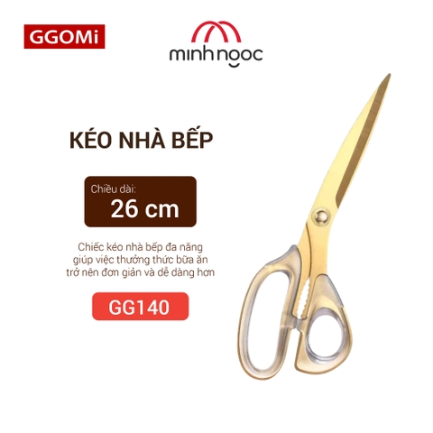 Kéo nhà bếp cao cấp GGOMI Hàn Quốc GG140 tay lệch Golden