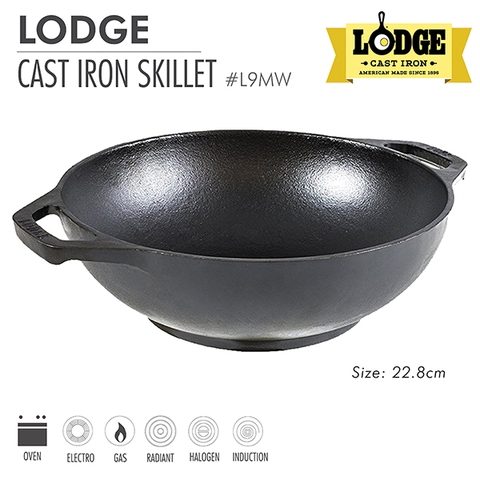 Chảo gang Lodge - L9MW Chảo gang Wok mini 22.8cm