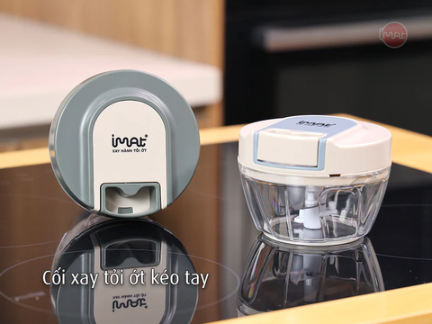 Cối xay tỏi ớt kéo tay cốc Tritan iMAT