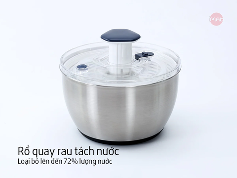 Rổ Quay Vắt Rau iMat – Tách Nước Nhanh, Dễ Dùng, Chất Liệu Inox 304, Nhựa PP Cao Cấp
