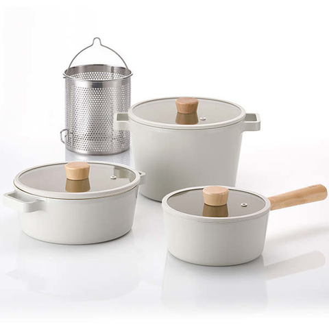 Bộ 3 nồi Neoflam Fika Hàn Quốc: Quánh 18, nồi nông & sâu 22cm