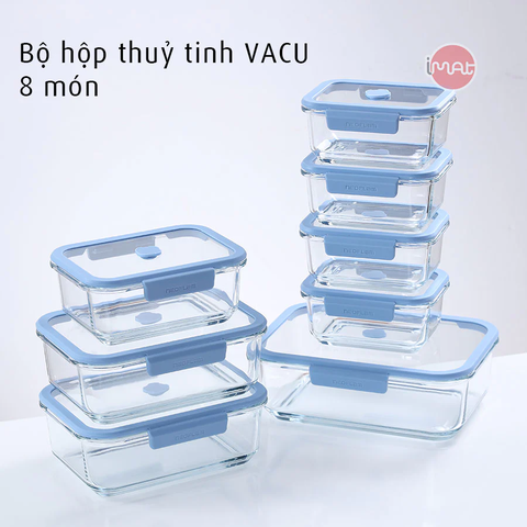 Bộ hộp thuỷ tinh chân không Neoflam VACU 8 món không bơm