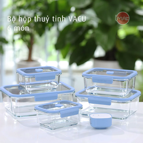 Bộ 6 Hộp Thủy Tinh Chân Không Neoflam Vacu Seal