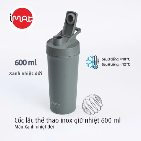 Cốc Lắc Thể Thao IMat 600ml Kèm Bóng Lò Xo