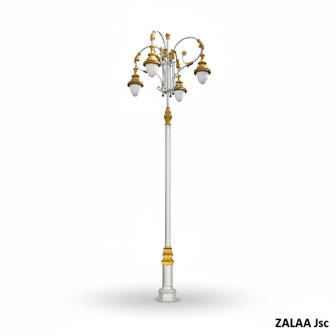 Cột Đèn Sân Vườn 4 Bóng Sơn Vàng Tân Cổ Điển Đúc Tinh Xảo ZSV_TYD-0701 ZALAA Lighting For Project