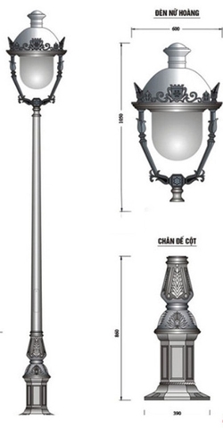 Cột đèn sân vườn DC 05 Mã SP :ZCV-DC05-NH