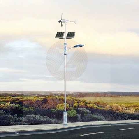 Đèn đường năng lượng mặt trời kết hợp điện gió công suất 100W mã sản phẩm ZSW-100