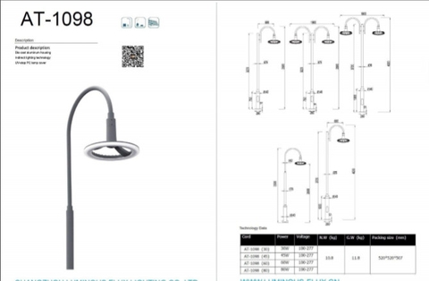Cột đèn trang trí sân vườn công viên hiện đại mã số ZAT-1098