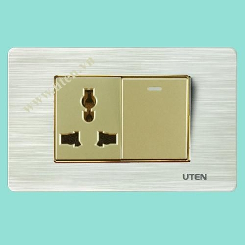 Bộ công tắc 1 chiều cỡ m + ổ cắm 3 chấu uten V9K11Z13/N
