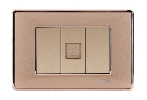 Bộ ổ cắm đơn điện thoại uten Q120D-GOLD-TEL