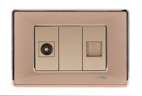 Bộ ổ cắm tivi mạng uten Q120D-GOLD-TVPC