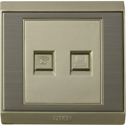 Ổ cắm điện thoại + mạng uten uw86 UW1TEL1PC