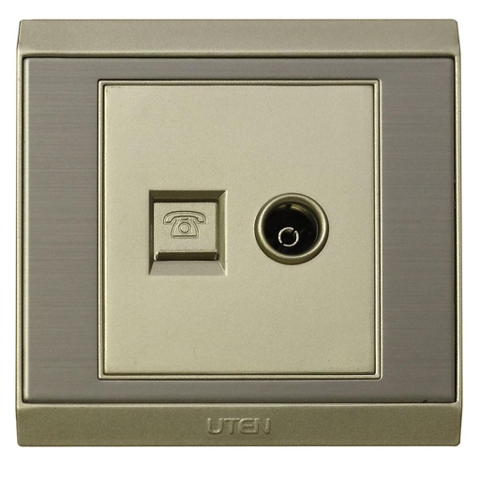 Ổ cắm điện thoại + tivi uten uw86 UW1TEL1TV