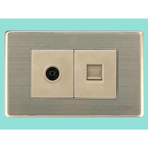 Ổ cắm tivi + điện thoại uten W118 WTVTELMS