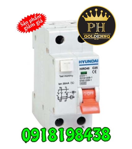 RCBO HYUNDAI 1P+N/10A/30mA-100mA-300mA/4.5kA ( HiRO40 )