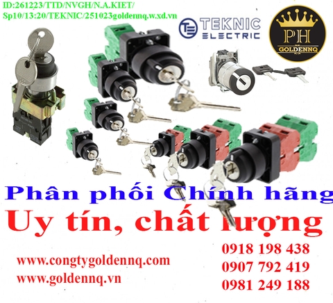 Công tắc xoay 2 vị trí, có khóa, tự giữ Teknic giá rẻ, chất lượng, bảo hành chính hãng