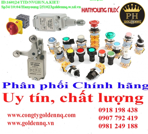 Công tắc Hanyoung chính hãng, giá sỉ, bảo hành, phân phối toàn quốc. Thông tin chi tiết xin vui lòng liên hệ hotline.