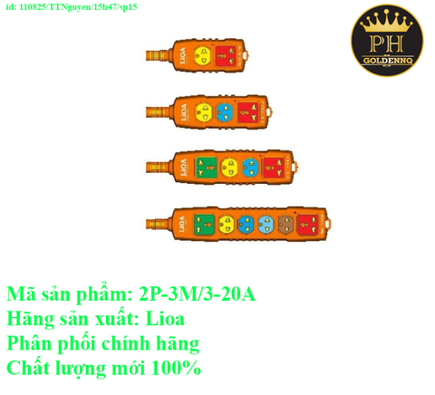 Ổ CẮM KÉO DÀI SIÊU TẢI DÂY 3 MÉT dây 3 lõi 2x2.5+1x1.0 2P-3M/3-20A