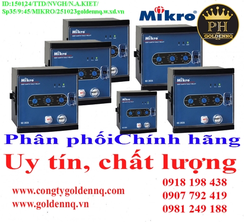 Rơ-le bảo vệ chạm đất Mikro chính hãng, giá sỉ, bảo hành, phân phối toàn quốc. Thông tin chi tiết xin vui lòng liên hệ hotline.