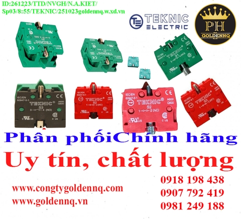Tiếp điểm phụ Teknic chính hãng, giá sỉ, bảo hành, phân phối toàn quốc. Để biết thêm thông tin chi tiết xin vui lòng liên hệ hotline.