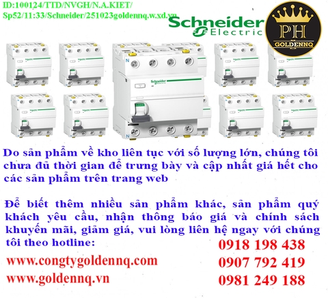 Cầu dao chống dòng rò Schneider (RCCB) chính hãng, giá sỉ, phân phối toàn quốc.
