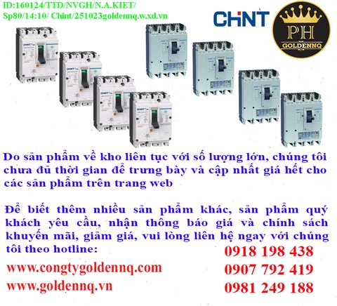 Cầu dao dạng khối Chint (MCCB) chính hãng, giá sỉ, bảo hành, phân phối toàn quốc.
